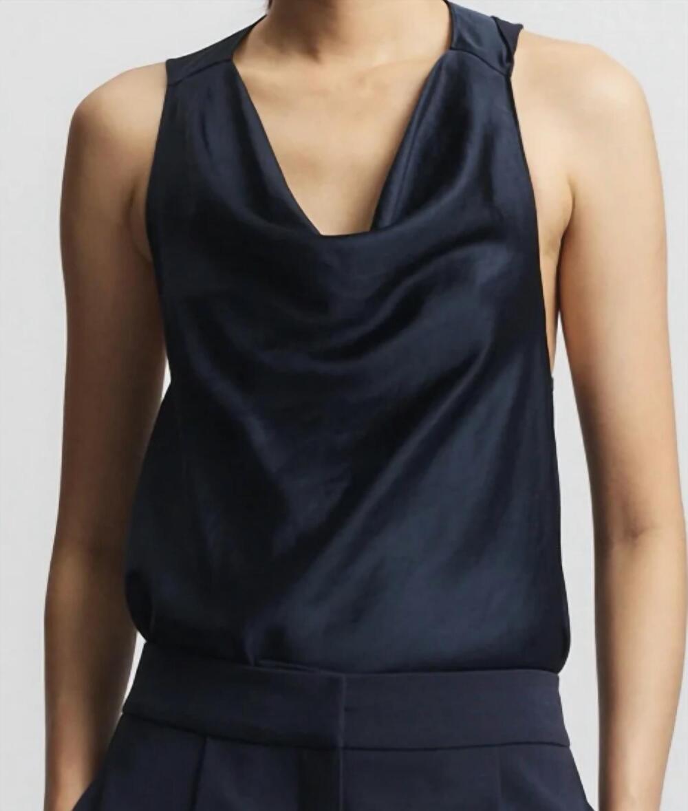 NEW SAINT ART alessia twist back blouse in navy